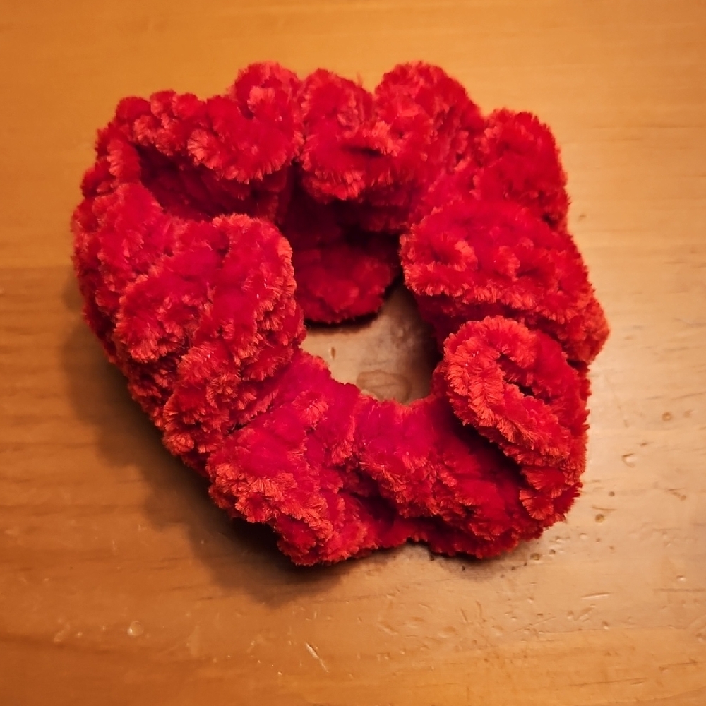 🌟3/$10🌟Handcrafted Red Plush Scrunchie Hair